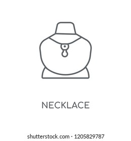 Necklace linear icon. Necklace concept stroke symbol design. Thin graphic elements vector illustration, outline pattern on a white background, eps 10.