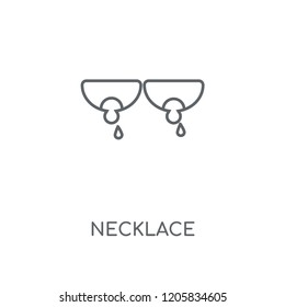 Necklace linear icon. Necklace concept stroke symbol design. Thin graphic elements vector illustration, outline pattern on a white background, eps 10.