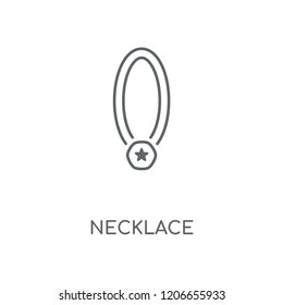 Necklace linear icon. Necklace concept stroke symbol design. Thin graphic elements vector illustration, outline pattern on a white background, eps 10.