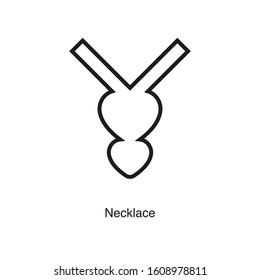 Necklace linear icon vector on white background. Black icon illustration