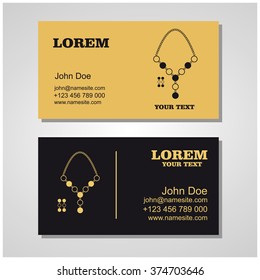 Necklace logo template icon design element. Business card.Vector illustration.
