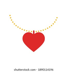 necklace love icon flat valentine
Heart necklace vector  icon