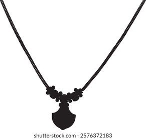 necklace made silhouette in vector