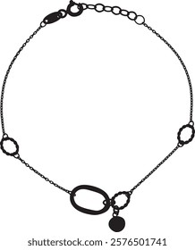 necklace made silhouette in vector