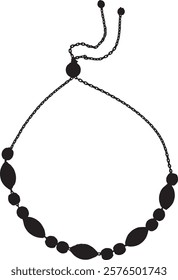 necklace made silhouette in vector