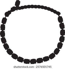 necklace made silhouette in vector