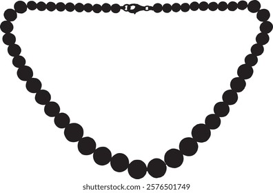 necklace made silhouette in vector