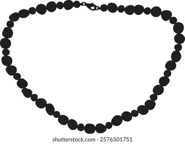 necklace made silhouette in vector