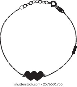 necklace made silhouette in vector