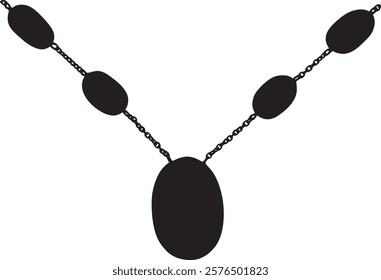 necklace made silhouette in vector