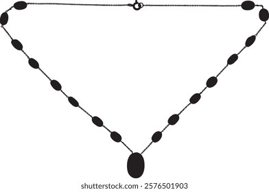 necklace made silhouette in vector