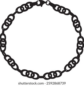 necklace made silhouette in vector	
