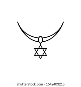 Necklace, Magen David icon. Simple line, outline vector religion icons for ui and ux, website or mobile application