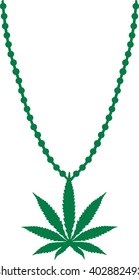 Necklace with Marijuana leaf 