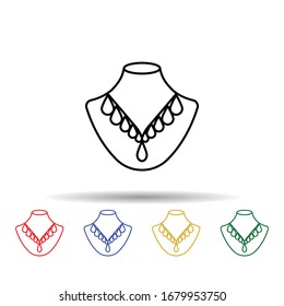 Icono multicolor del collar. Línea delgada simple, contorno vectorial de iconos de joyería para ui y ux, sitio web o aplicación móvil