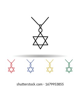 Necklace multi color icon. Simple thin line, outline vector of jewelry icons for ui and ux, website or mobile application