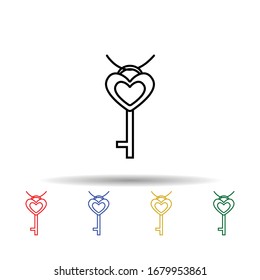Necklace multi color icon. Simple thin line, outline vector of jewelry icons for ui and ux, website or mobile application