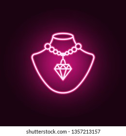 necklace neon icon. Elements of jewelry set. Simple icon for websites, web design, mobile app, info graphics