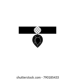 necklace on ribbon icon. Jewelry Icon. Premium quality graphic design. Signs, outline symbols collection, simple icon for websites, web design, mobile app on white background