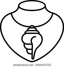 Necklace outline icon vector illustration