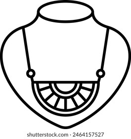 Necklace outline icon vector illustration