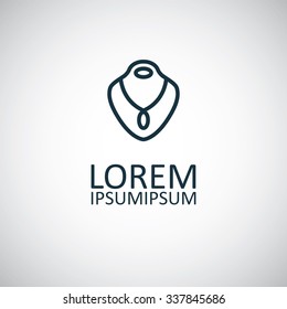 necklace outline, thin, flat, digital icon for web and mobile
