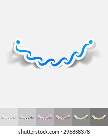 necklace paper sticker with shadow. Vector illustration