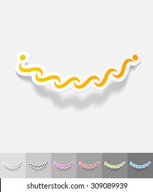 necklace paper sticker with shadow. Vector illustration