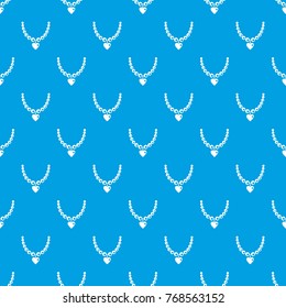 Necklace pattern repeat seamless in blue color for any design. Vector geometric illustration