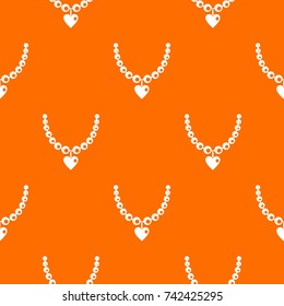 Necklace pattern repeat seamless in orange color for any design. Vector geometric illustration