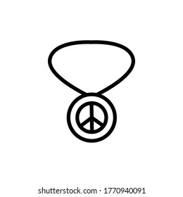 Necklace, peace icon. Simple line, outline vector elements of flower children icons for ui and ux, website or mobile application