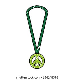 necklace with peace symbol isolated icon