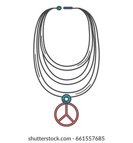 necklace with peace symbol isolated icon