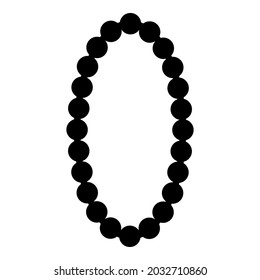 Necklace pearl Jewelry with pearl Bead Bijouterie Adornment icon black color vector illustration flat style image