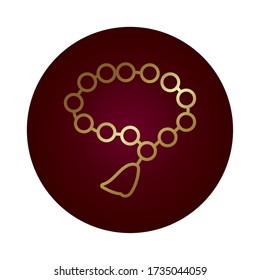 necklace sacred block gradient style icon vector illustration design