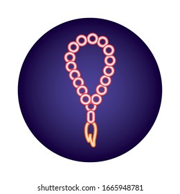 necklace sacred neon light style icon vector illustration design