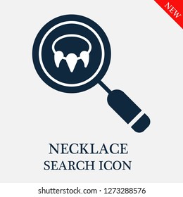 Necklace search icon. Editable Necklace search icon for web or mobile.