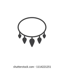 Necklace with shark tooth vector icon. filled flat sign for mobile concept and web design. Ancient necklace simple solid icon. Symbol, logo illustration. Pixel perfect vector graphics