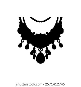 Necklace silhouette icon vector design.