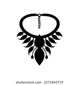 Necklace silhouette icon vector design.