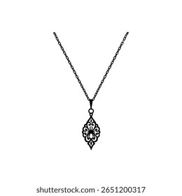 Design de ilustração plana de vetor de silhueta de colar.
