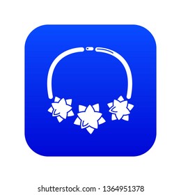 Necklace star icon blue vector isolated on white background