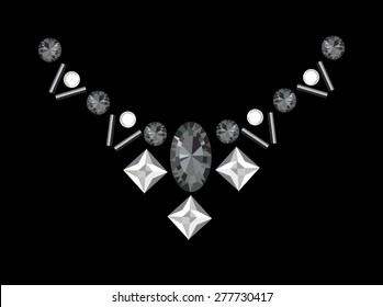 Necklace from stones in vector
