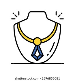 Necklace vector filled outline icon. EPS 10 file