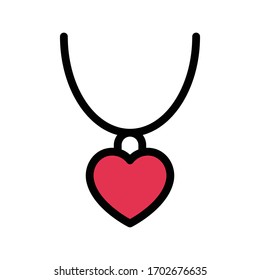 necklace vector flat color icon 