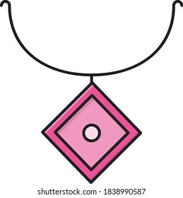 necklace vector flat color icon