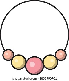 necklace vector flat color icon