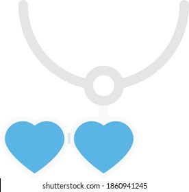 necklace vector flat colour icon