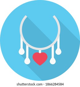 necklace vector flat colour icon