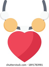 necklace vector flat colour icon